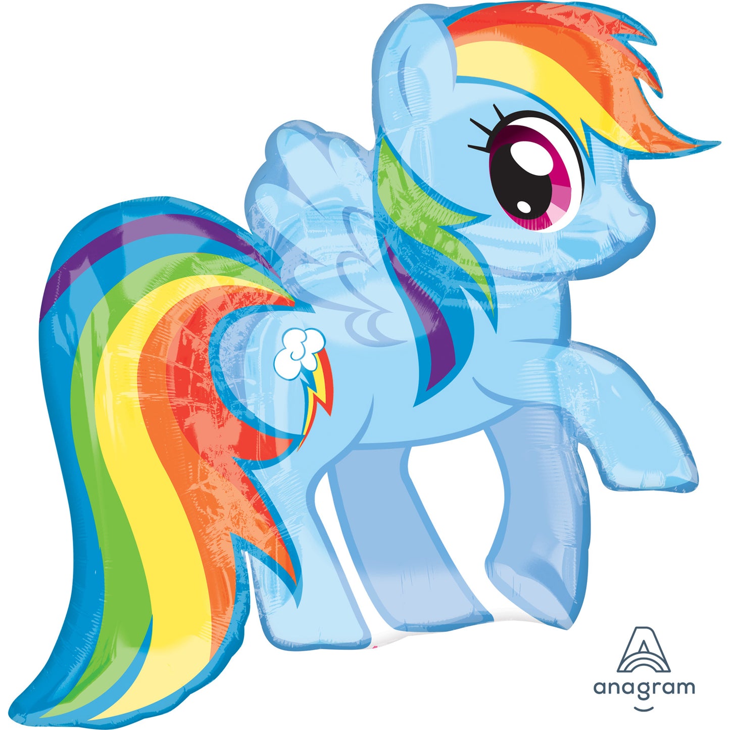 My Little Pony Rainbow Dash SuperShape Foil Balloons 28"/71cm w x 27"/68cm