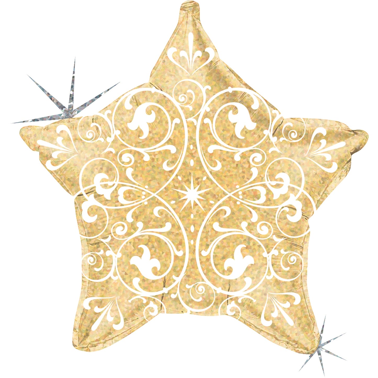 Filigree gold Star Balloon - 21" Foil