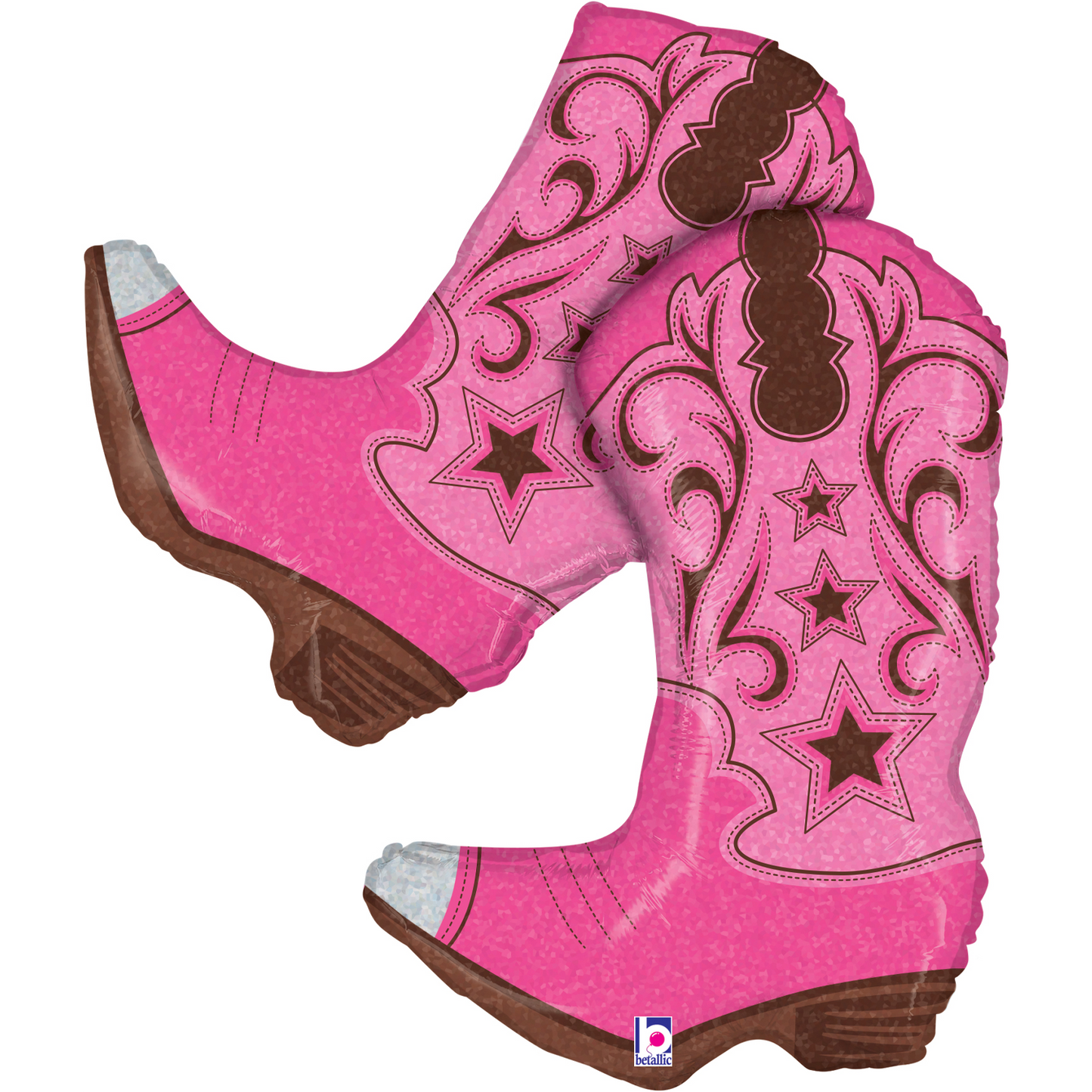 Pink Dancing Boots Shape - 36" Foil