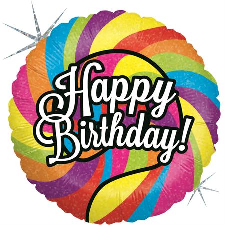 Birthday Lollipop Balloon - 18" Foil Unpackaged