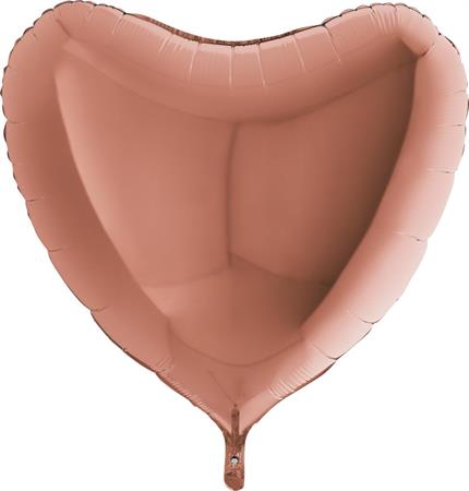 Rose Gold Heart Balloon - 36" Foil