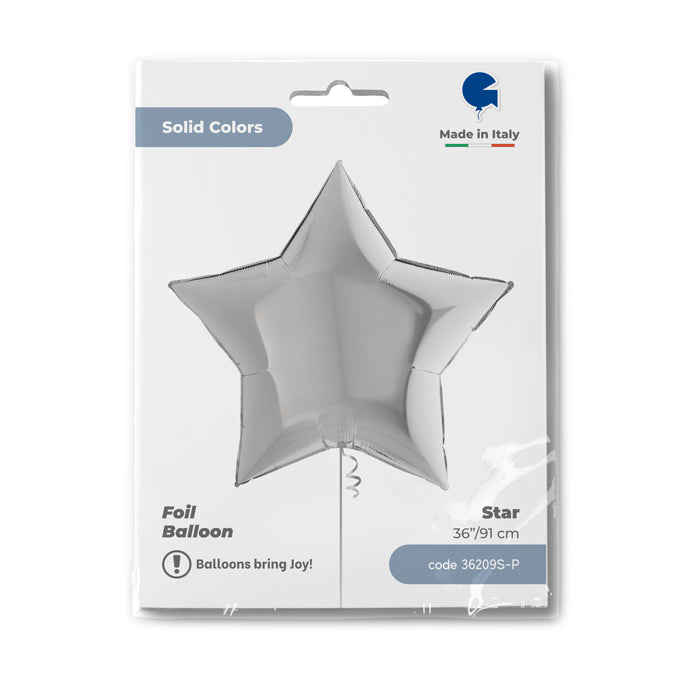 Silver Star Balloon - 36" Foil