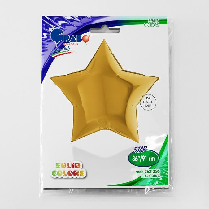 Gold 5 Star Balloon - 36" Foil