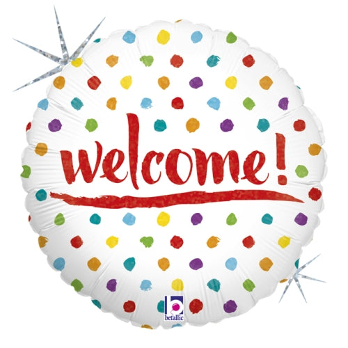 Welcome Dots Balloon - 18" Foil