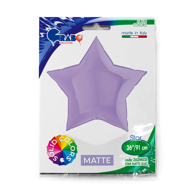Matt Lilac Star Balloon - 36" Foil