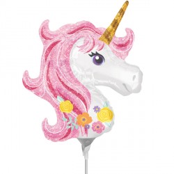 Magical Unicorn Head Mini Shape Air-Filled Balloon – Foil