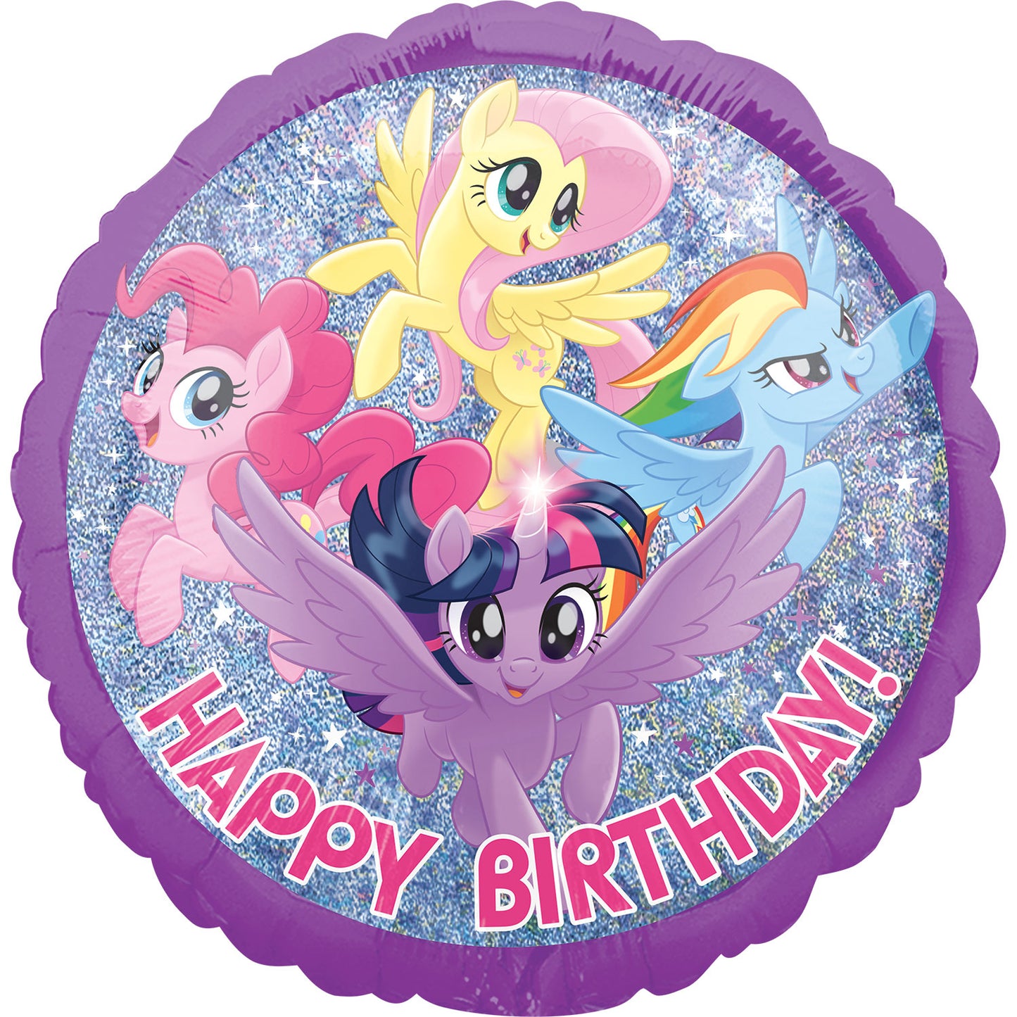 My Little Pony Friendship Adventure Happy Birthday Holographic Balloon - 18" Foil