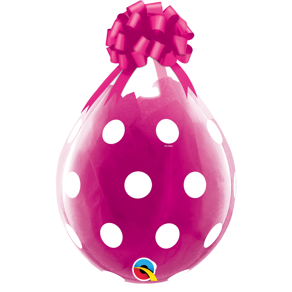 Big Polka Dots Balloon Diamond Clear Stuffing - 18" Latex (25ct)