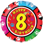 Age 8 Round Balloon - 18" Foil