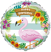 Birthday Flamingo Balloon - 18" Foil Unpackaged