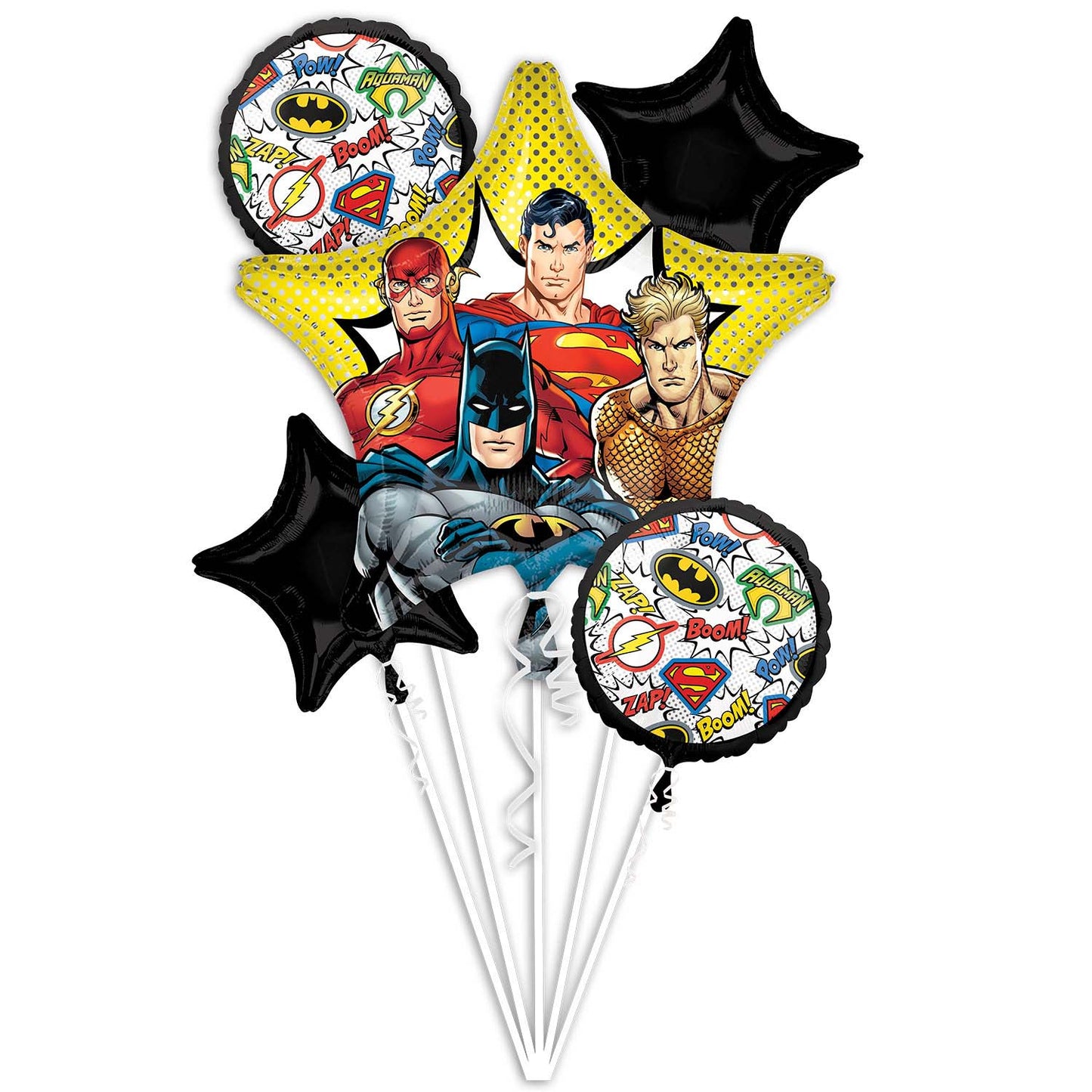 Justice League Foil Balloon Bouquets - Foil 5 pack