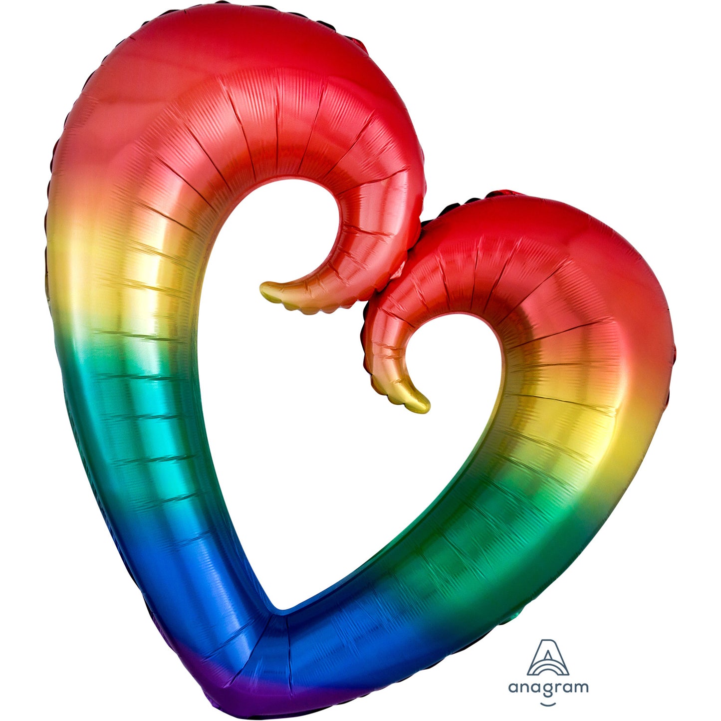 Rainbow Open Heart SuperShape Balloon - (32"x32")