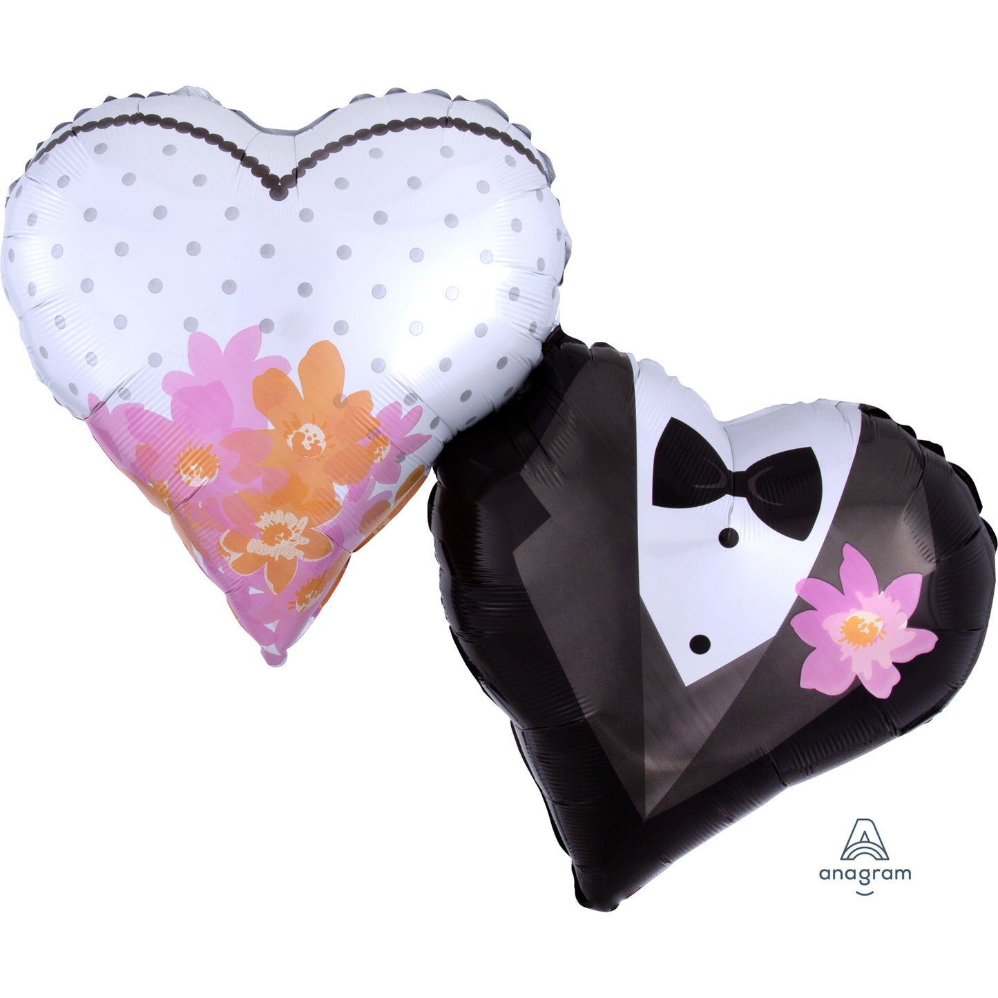 Wedding Couple Hearts SuperShape - Foil (30" x 25")
