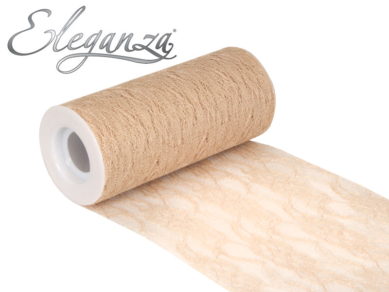 Eleganza Lace Netting No 78 Vintage Champagne - (6" x 10m)