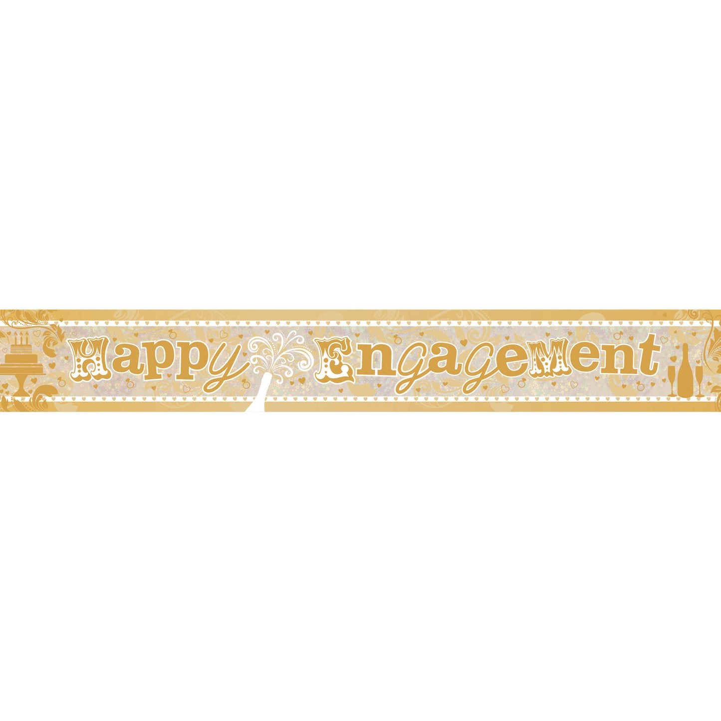 Happy Engagement Holographic Foil Banners 2.7m - 6 PC