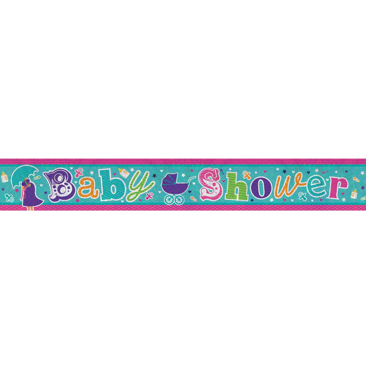 Baby Shower Holographic Banners 2.7m - 6 PC
