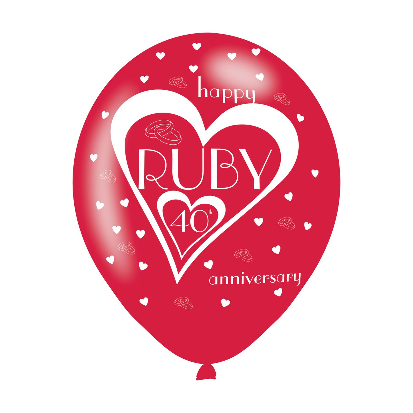 Ruby 40th Anniversary Balloons - 11" Latex (6ct)
