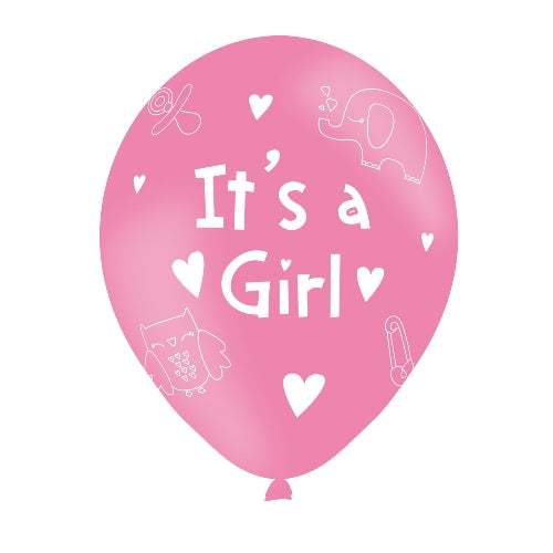 It's A Girl Balloon - 11" Latex (6ct)