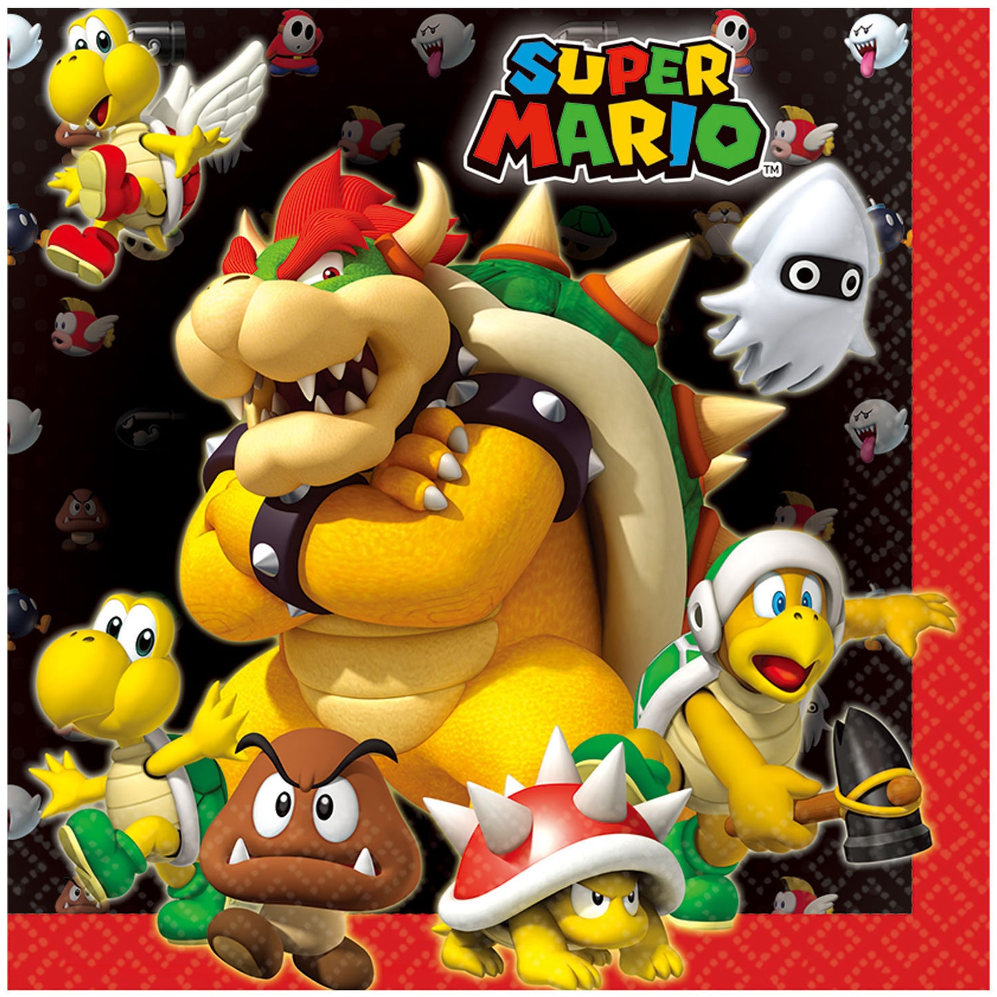 Super Mario Luncheon Napkins 33cm - 1 PKG/16