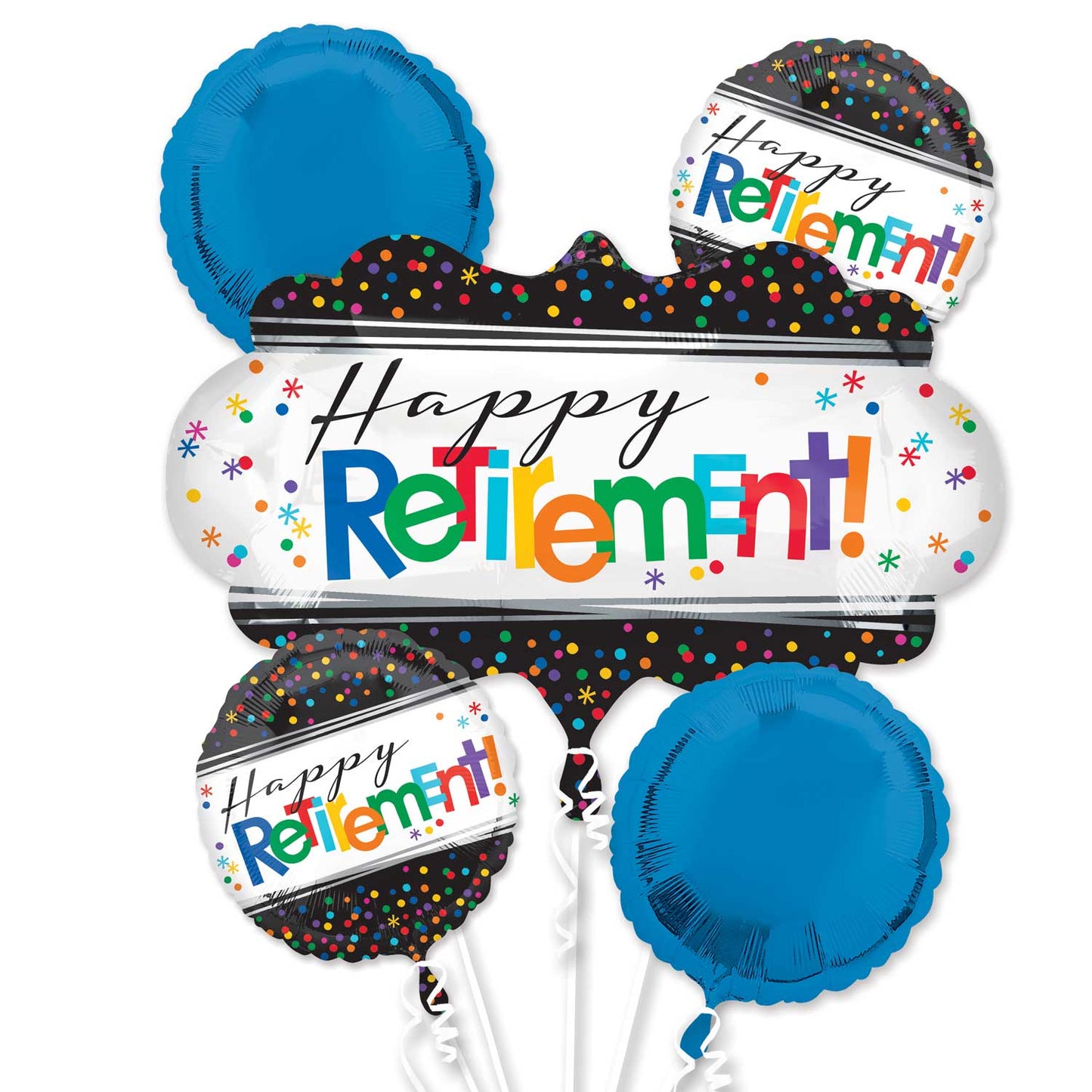 Happy Retirement Foil Bouquet Balloons - Foil