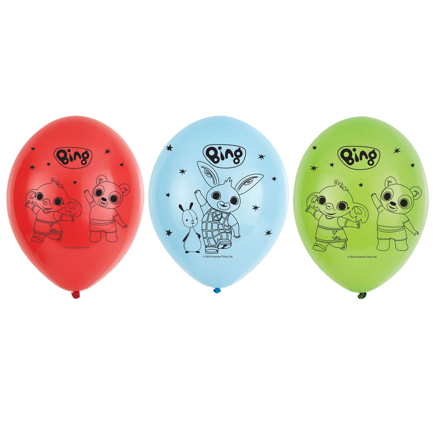Bing Latex Balloons 4 Sided Print Balloons - 11" Latex (6ct)