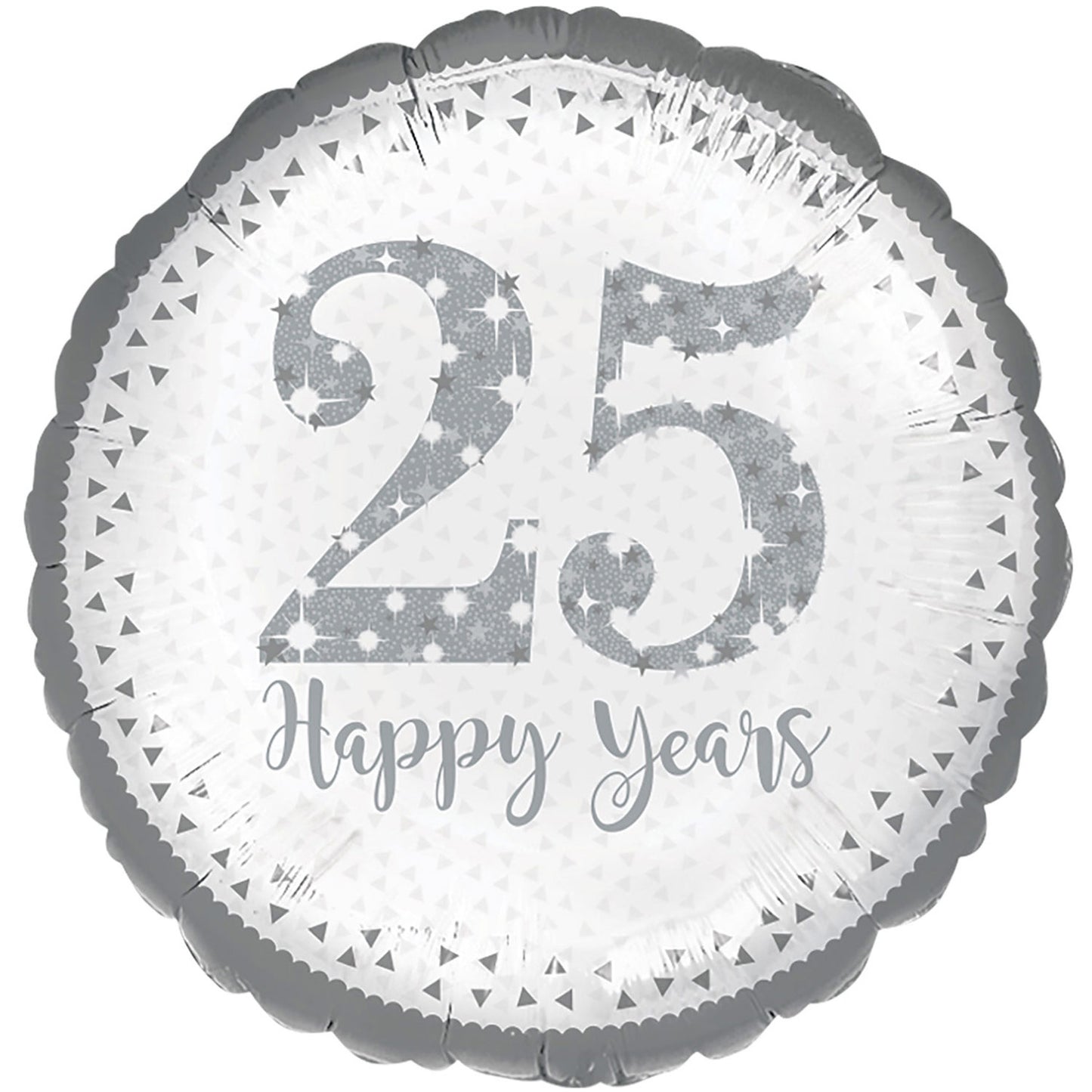 Sparkling 25th Silver Anniversary Balloon - 18" Foil