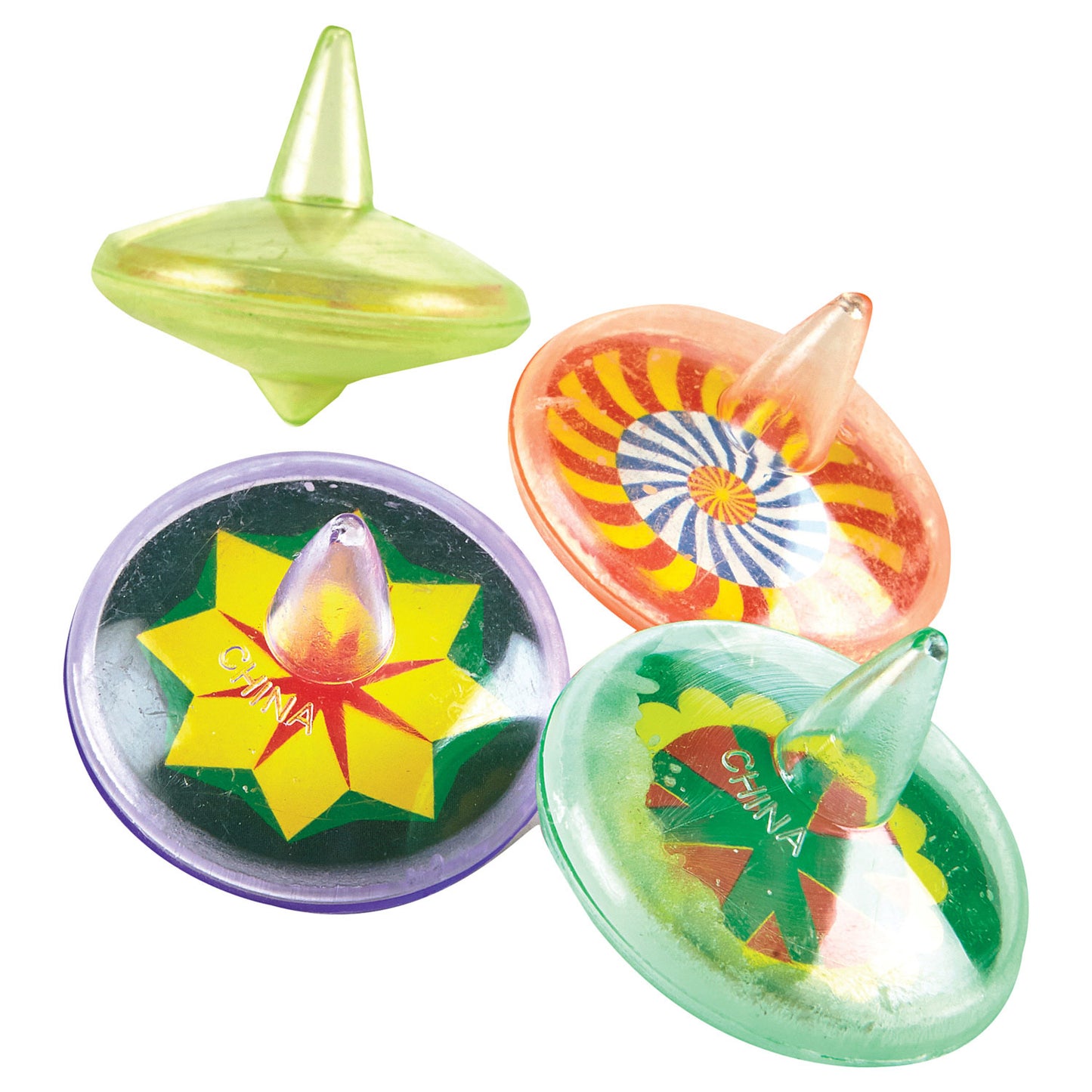 Clear Spin Tops - 1 PKG/8