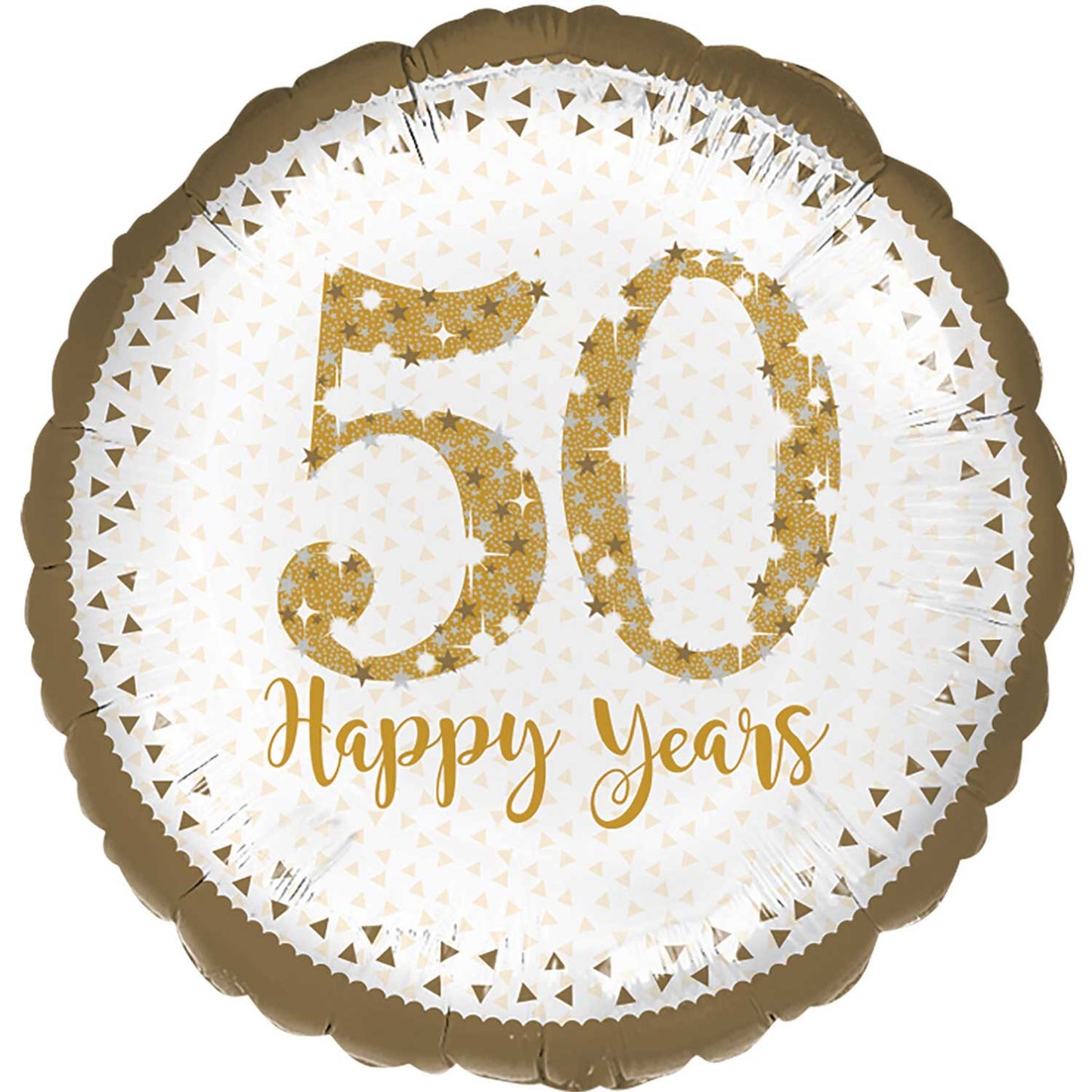 50th Sparkling Golden Anniversary Balloon - 18" Foil