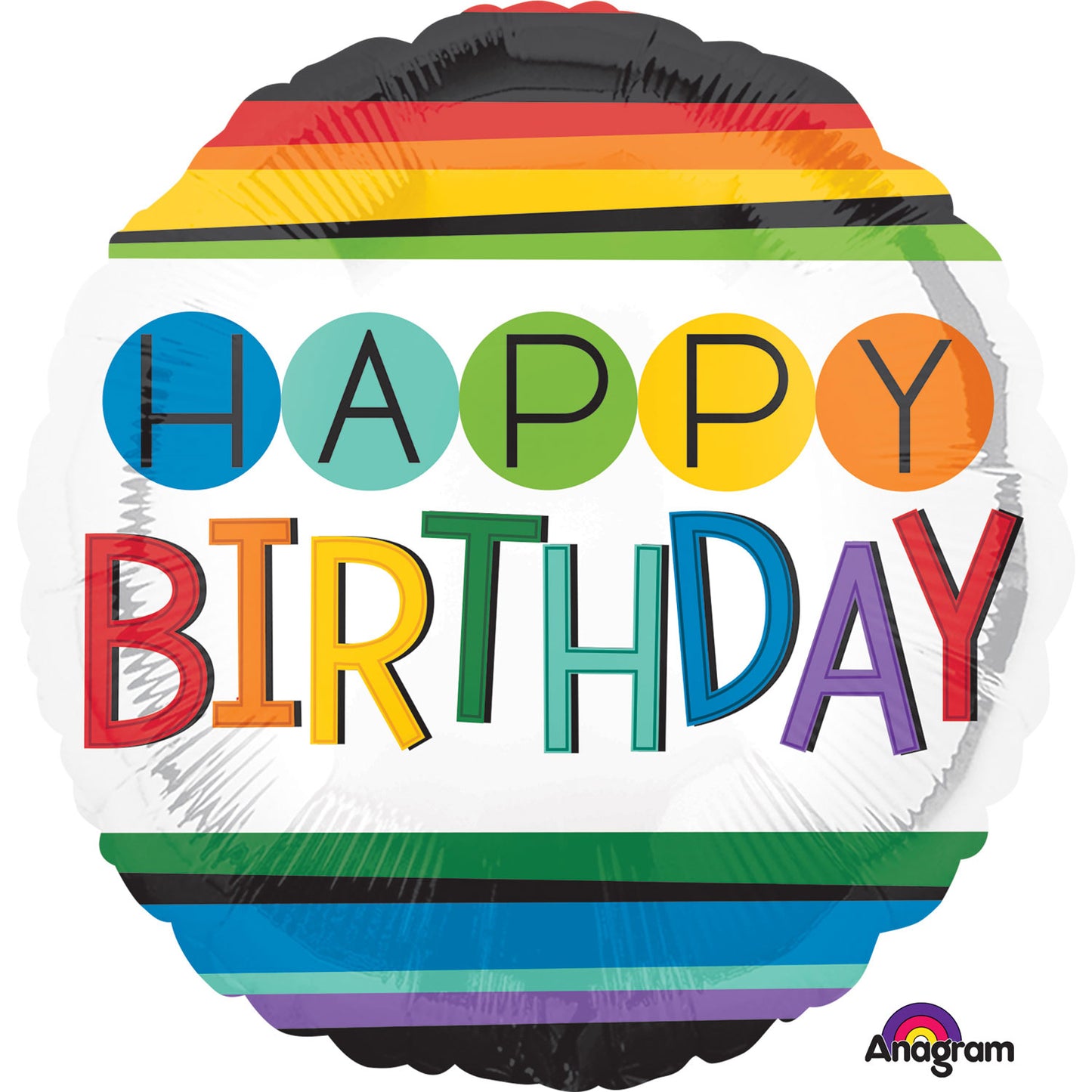 Rainbow Happy Birthday Balloon - 18" Foil