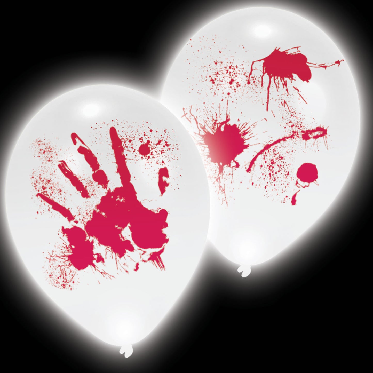 Bloody Hands LED Latex Balloons 11"/27cm - 1 PKG/4