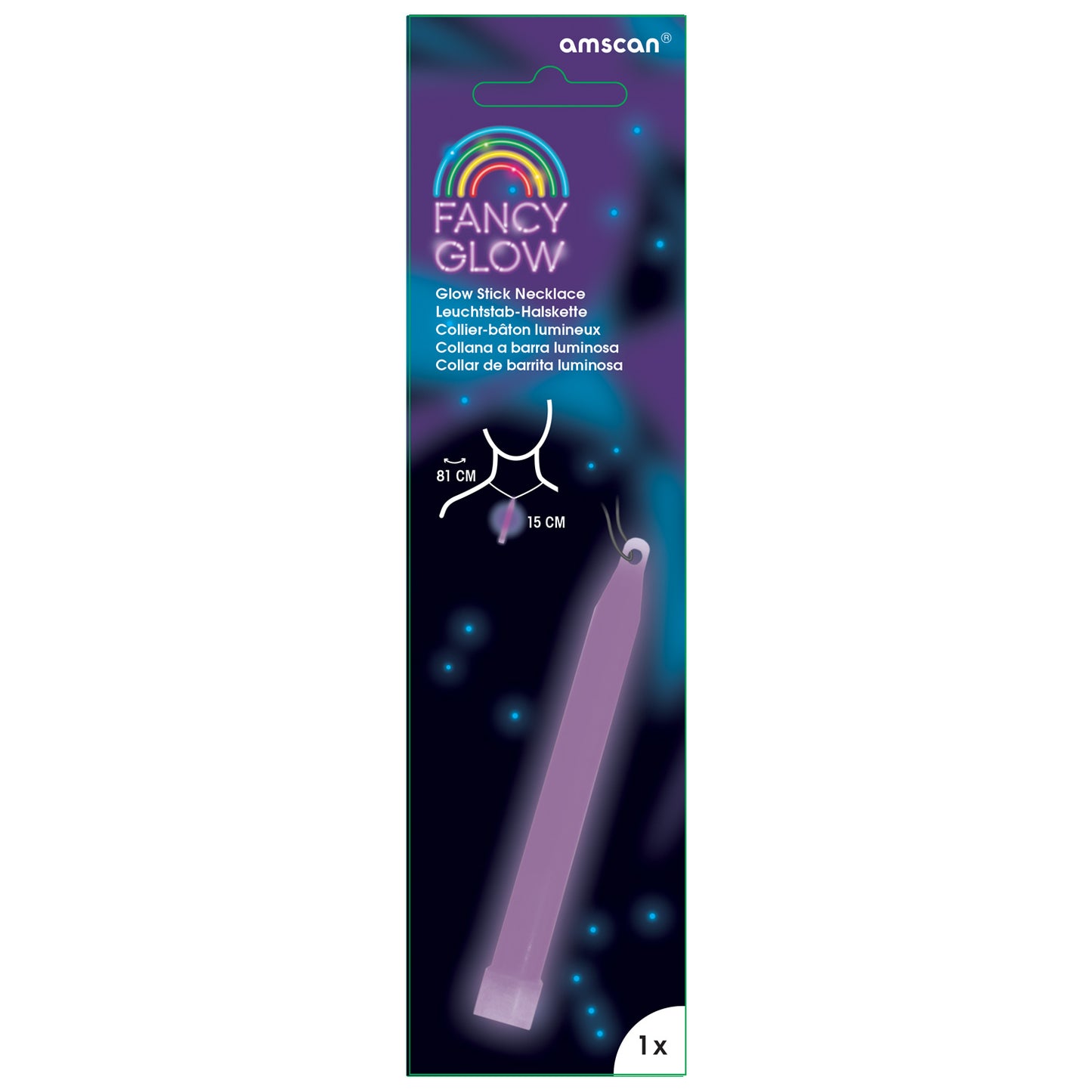 Fancy Glow Purple Stick Necklaces 15cm - 1 PC