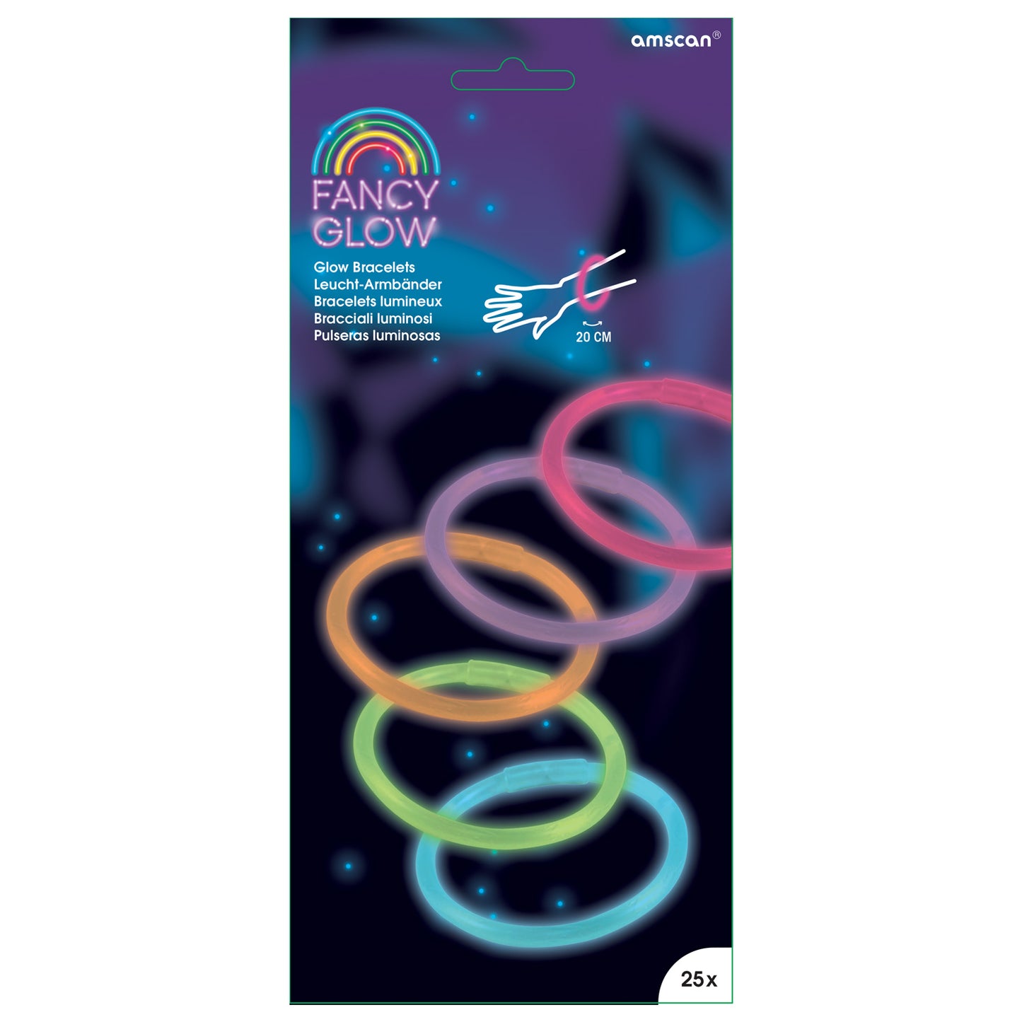 Fancy Glow Assorted Bracelets 20cm - 1 PKG/25