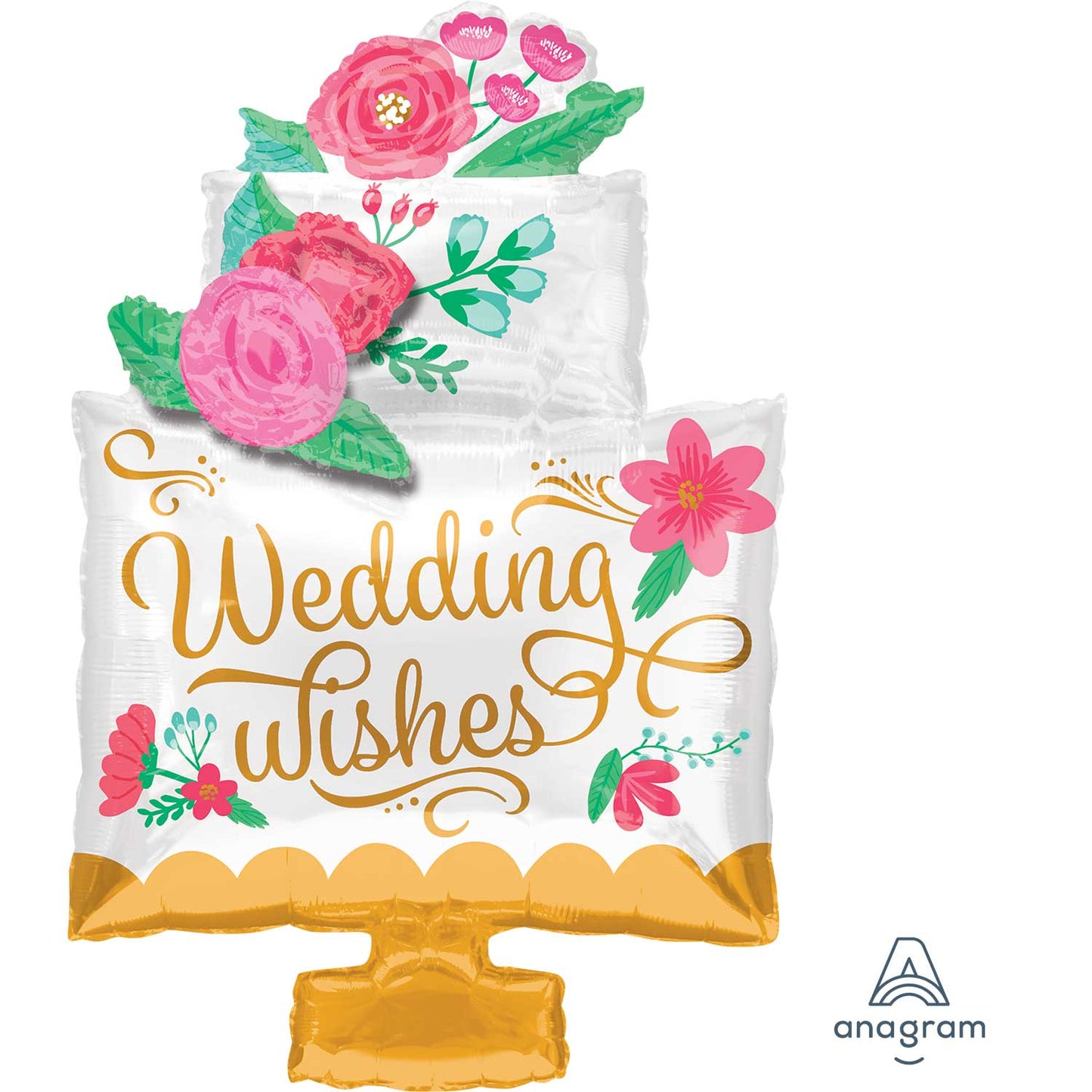 Wedding Wishes Cake Supershape Balloon - (21"x 30")