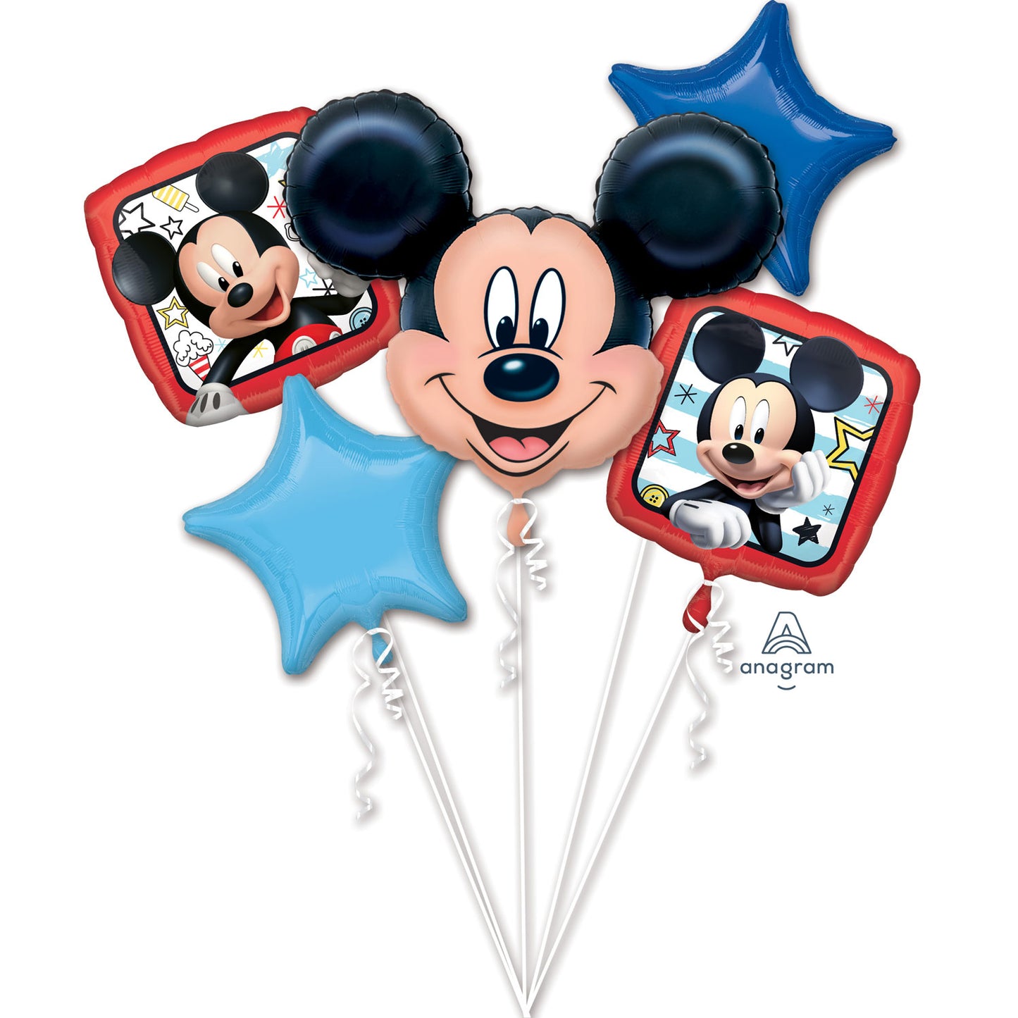 Mickey Roadster Balloon Bouquets - Foil 5 Balloons