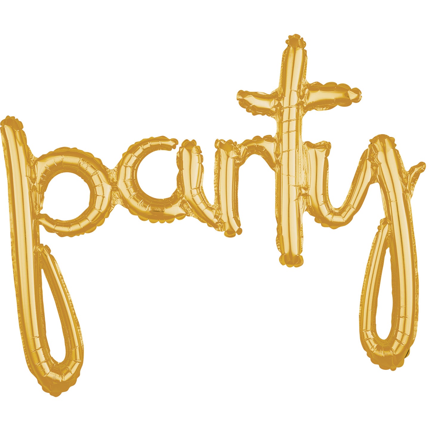 "Party" Script Phrase Gold Foil Balloons