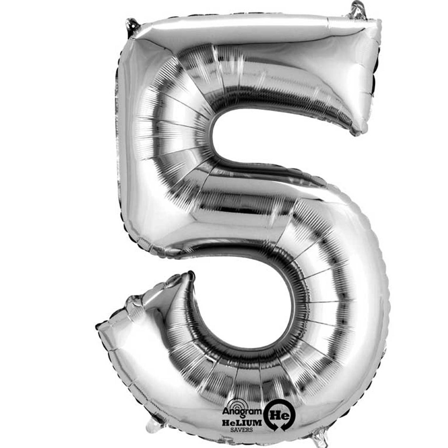 Silver Number 5 Balloon - 16" Foil