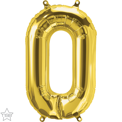 Gold Number 0 Balloon - 16" Foil