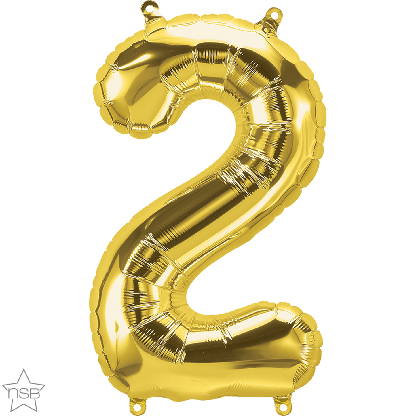 Gold Number 2 Balloon - 16" Foil