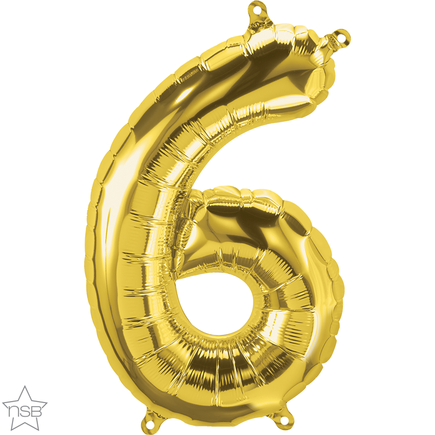 Gold Number 6 Balloon - 16" Foil