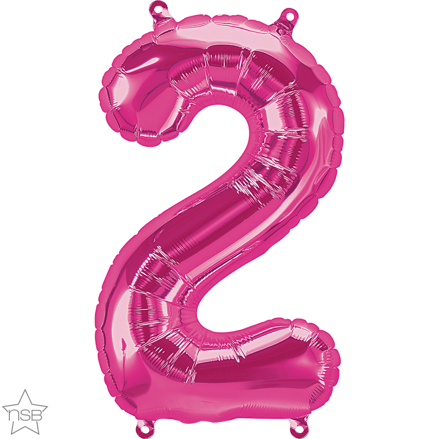 Magenta Number 2 Balloon - 16" Foil
