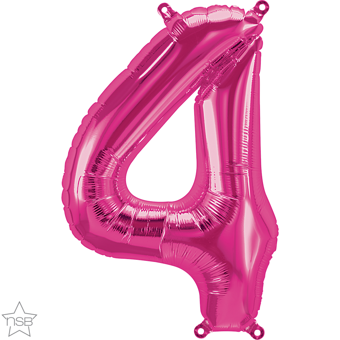 Magenta Number 4 Balloon - 16" Foil