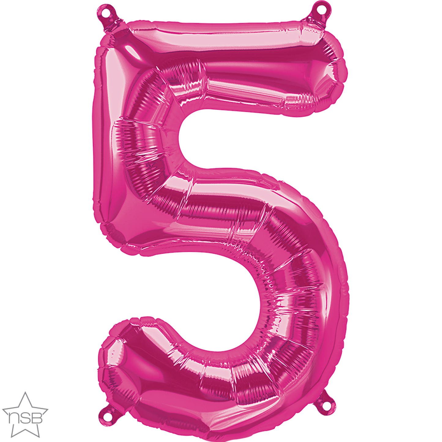 Magenta Number 5 Balloon - 16" Foil