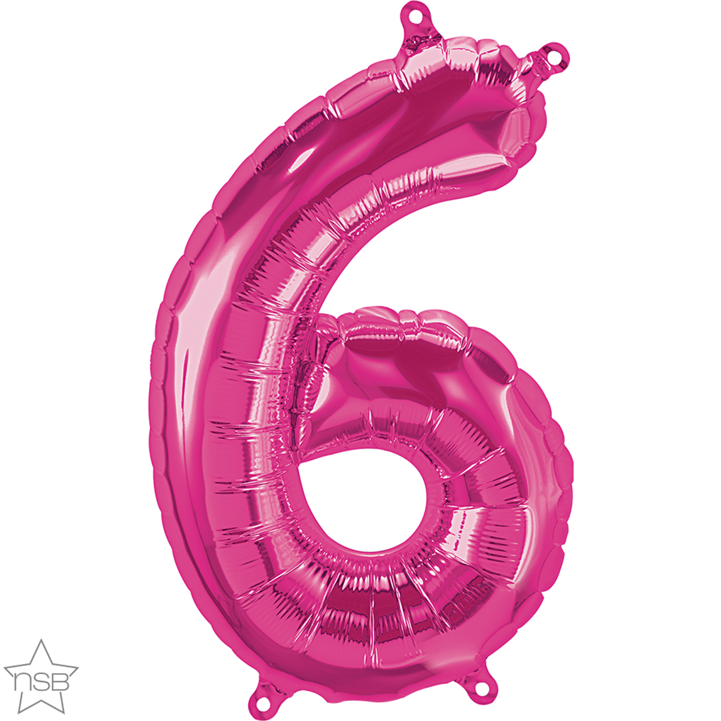 Magenta Number 6 Balloon - 16" Foil