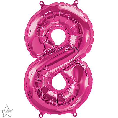 Magenta Number 8 Balloon - 16" Foil