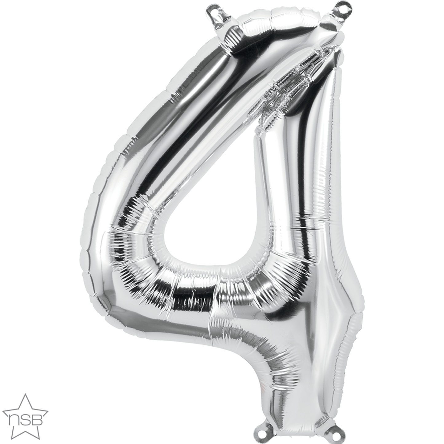 Silver No 4 Balloon - 16" Foil