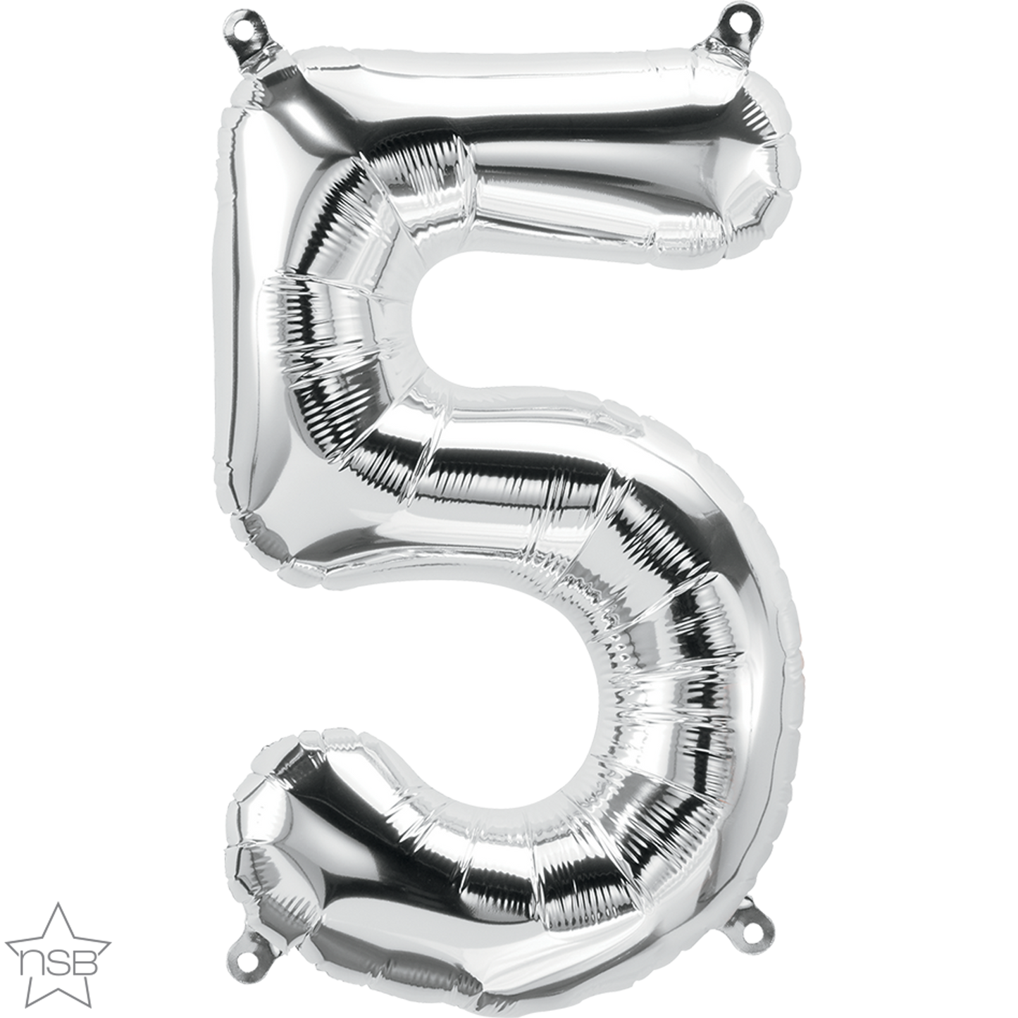 Silver No 5 Balloon - 16" Foil