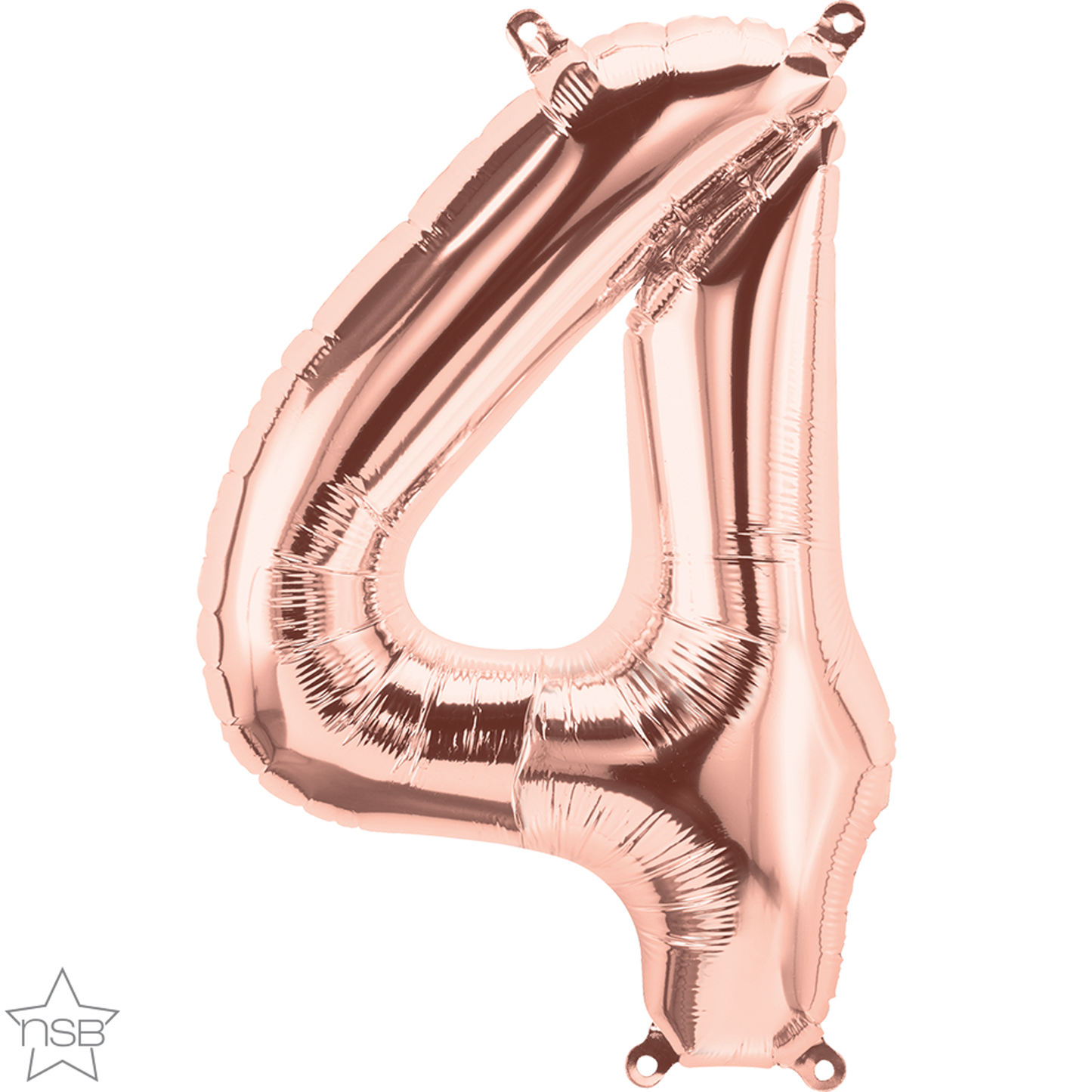 Rose Gold Number 4 Balloon - 16" Foil