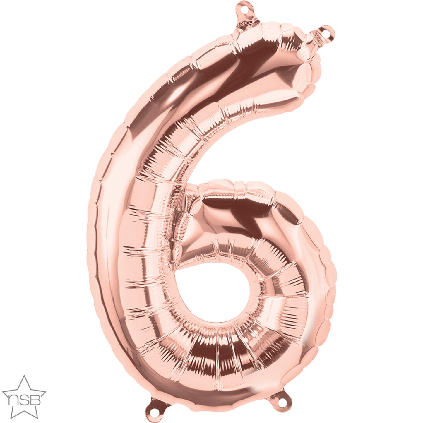 Rose Gold Number 6 Balloon - 16" Foil