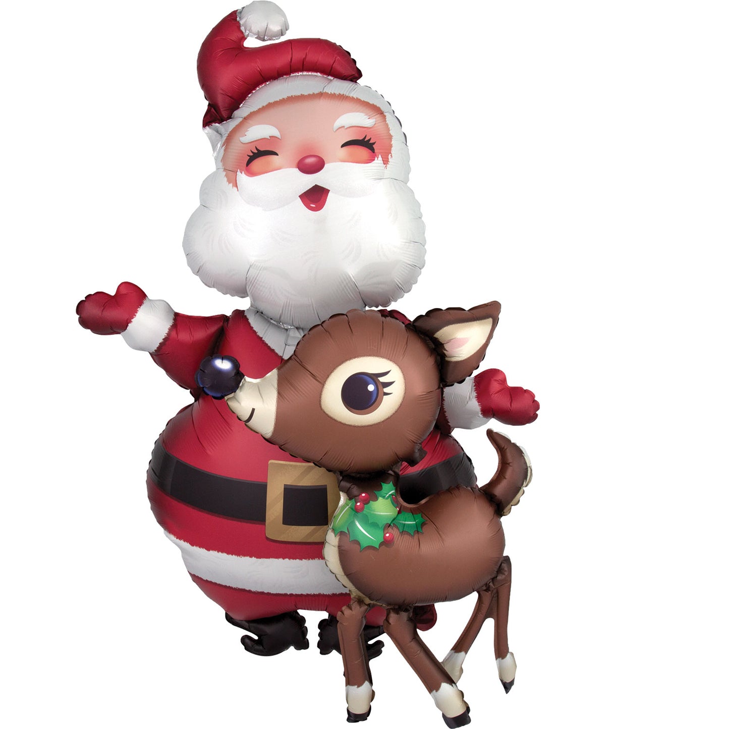 Santa & Reindeer AirWalker Balloon - (37") Foil