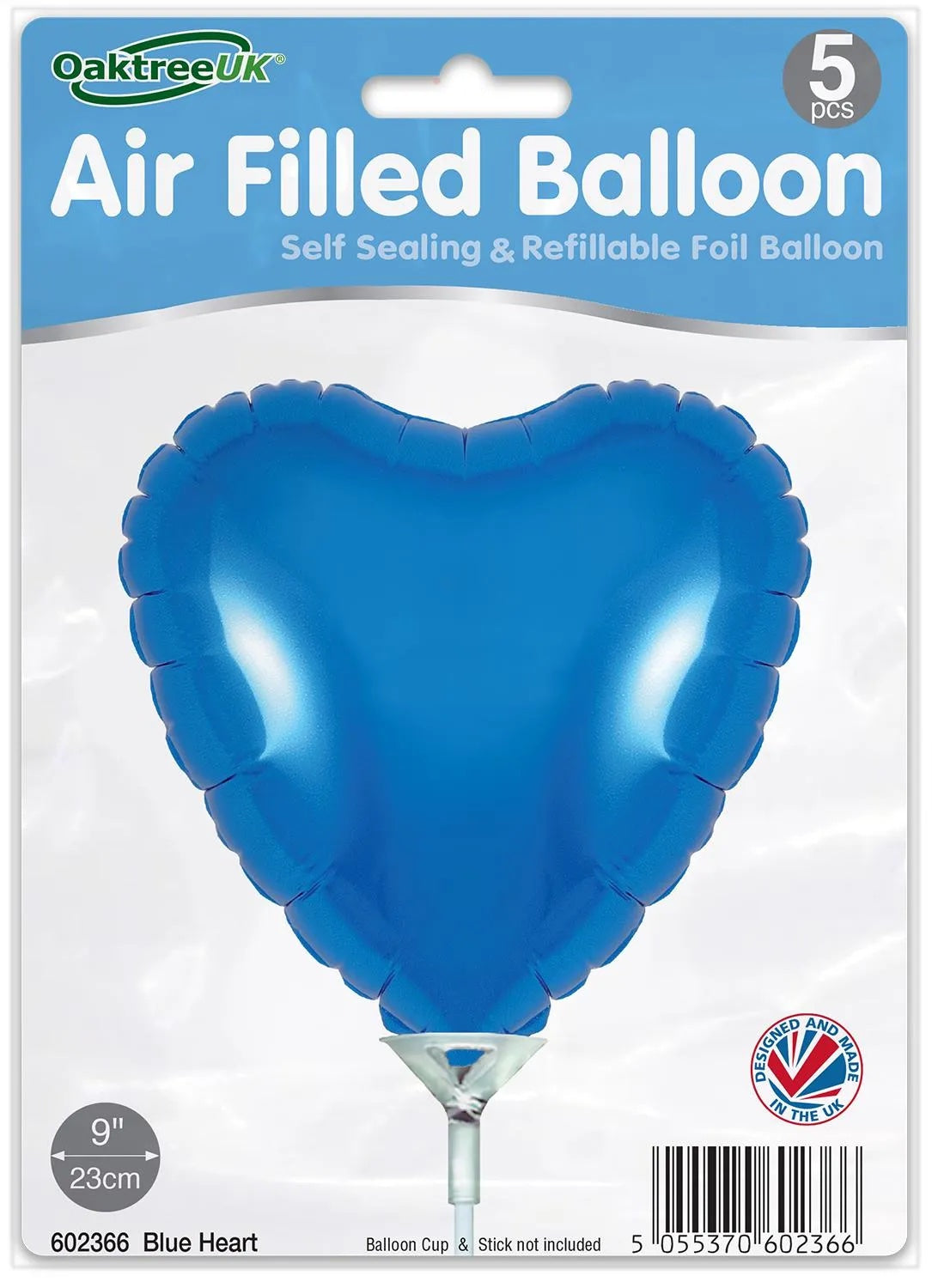 Blue Heart 9" Packaged Self Sealing x 5pcs